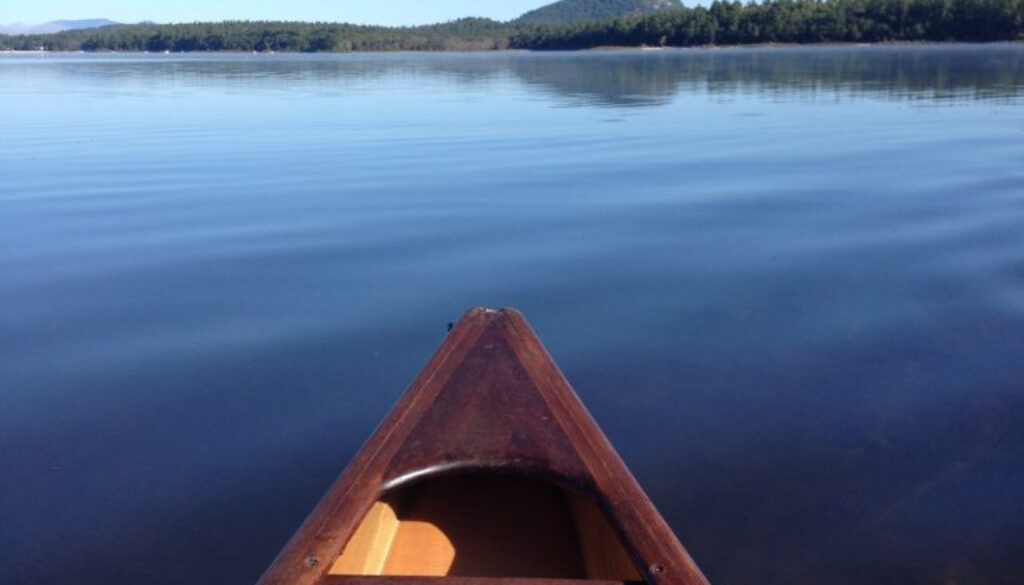 canoe on Lovewell Pond